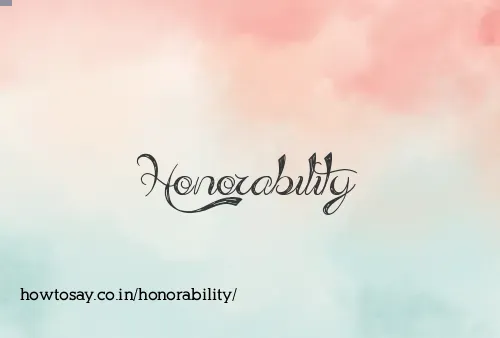 Honorability