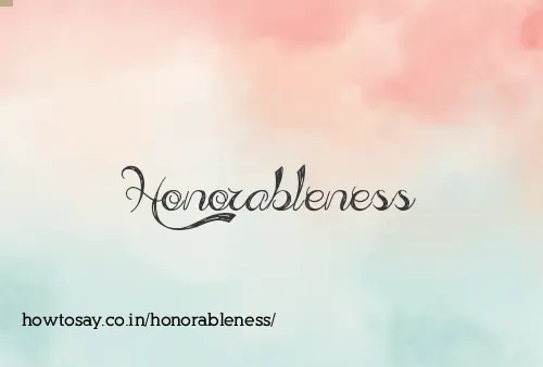 Honorableness