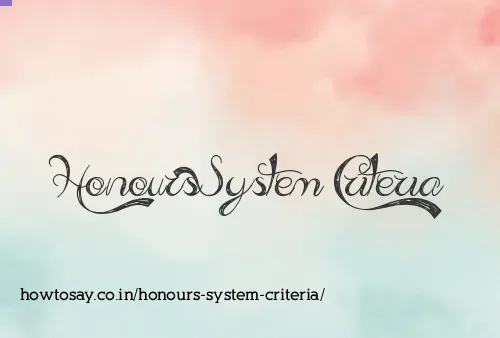 Honours System Criteria