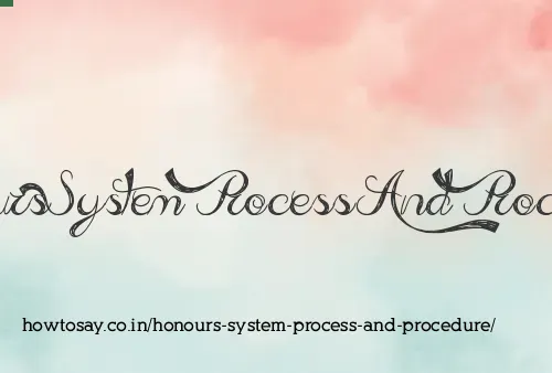 Honours System Process And Procedure