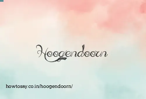 Hoogendoorn