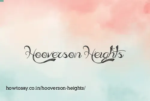 Hooverson Heights