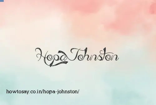 Hopa Johnston