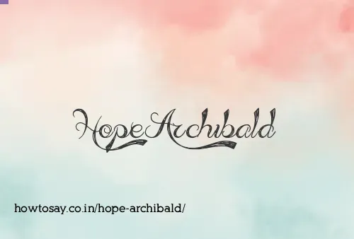 Hope Archibald