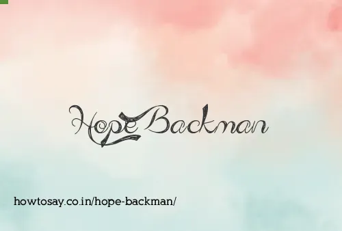 Hope Backman