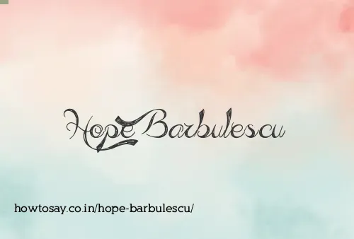 Hope Barbulescu
