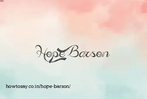 Hope Barson