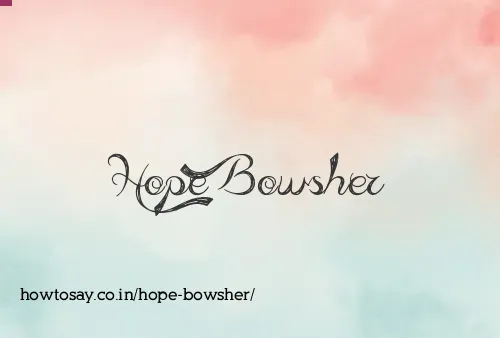 Hope Bowsher