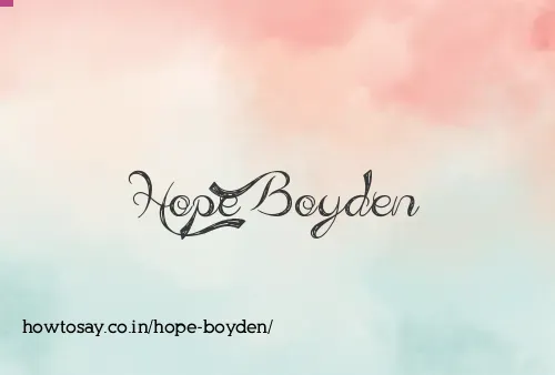 Hope Boyden
