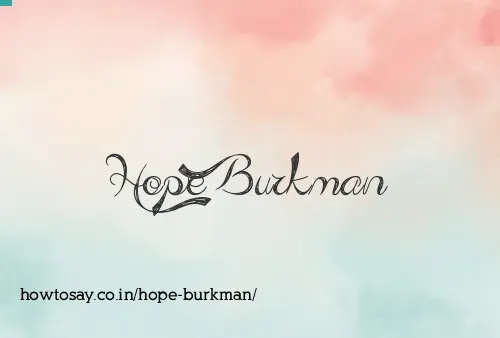 Hope Burkman
