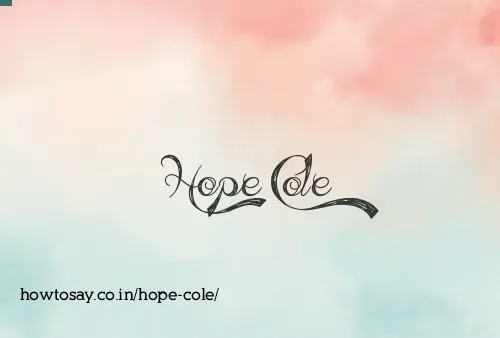 Hope Cole