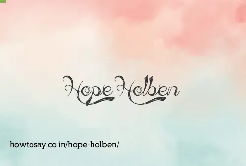Hope Holben