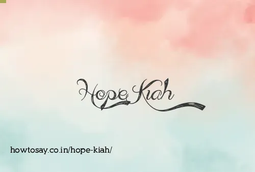 Hope Kiah