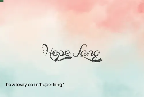 Hope Lang