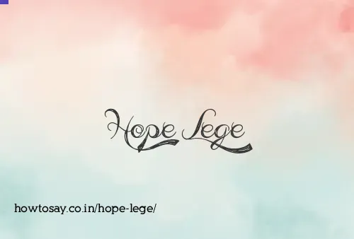 Hope Lege