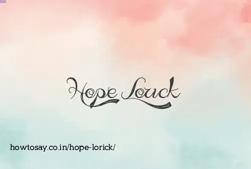 Hope Lorick