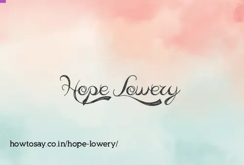 Hope Lowery