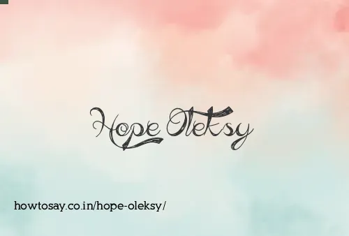 Hope Oleksy