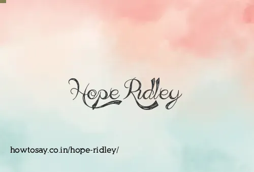 Hope Ridley