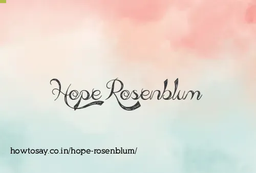 Hope Rosenblum