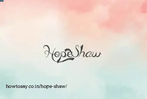 Hope Shaw