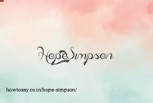 Hope Simpson