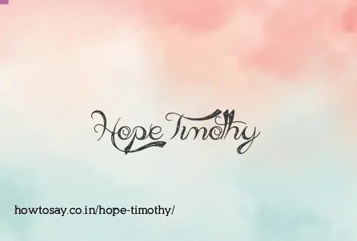 Hope Timothy