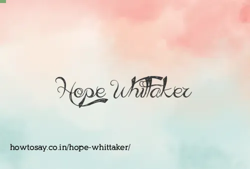 Hope Whittaker