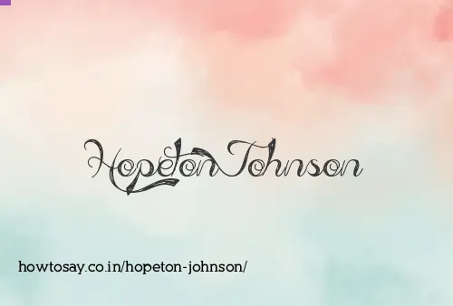 Hopeton Johnson