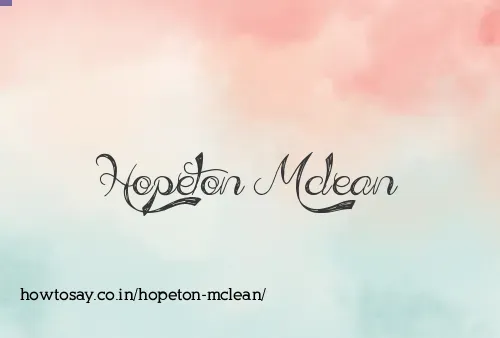 Hopeton Mclean