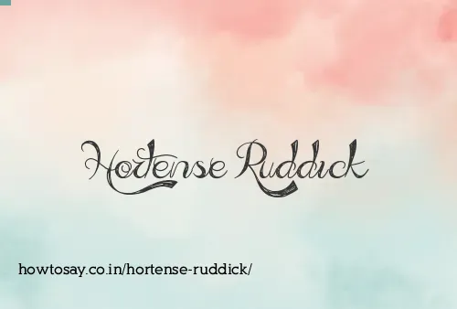 Hortense Ruddick