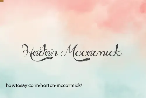 Horton Mccormick