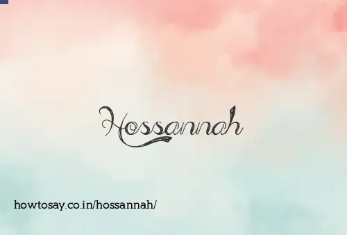 Hossannah