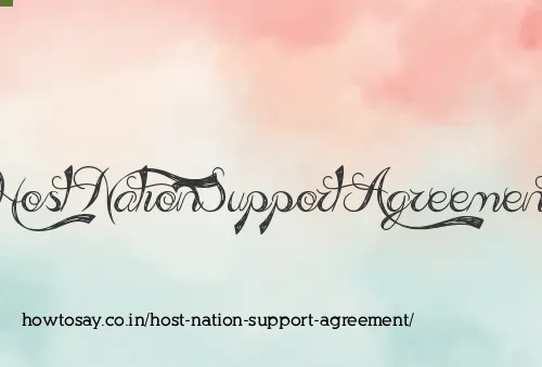 Host Nation Support Agreement