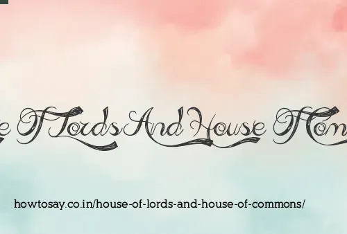 House Of Lords And House Of Commons