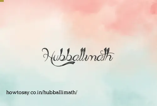 Hubballimath