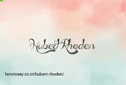 Hubert Rhoden