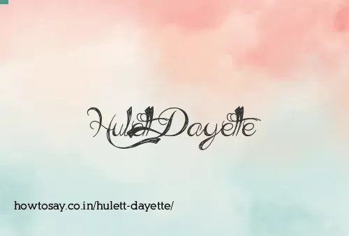 Hulett Dayette