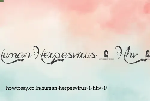 Human Herpesvirus 1 Hhv 1