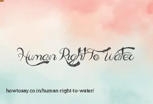 Human Right To Water