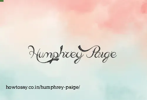 Humphrey Paige