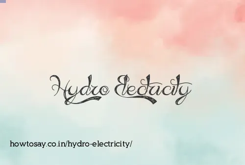 Hydro Electricity