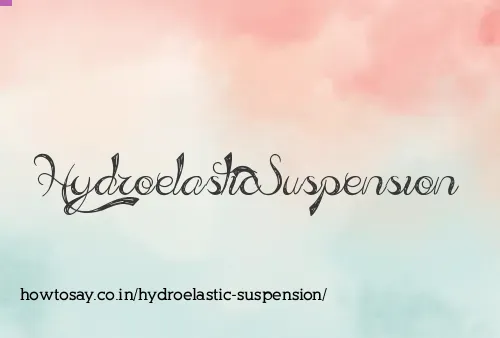 Hydroelastic Suspension