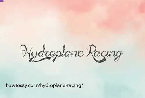 Hydroplane Racing