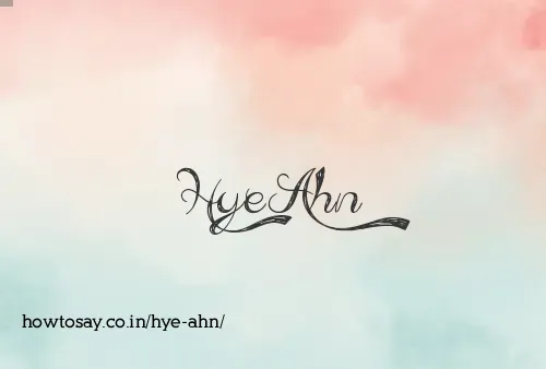 Hye Ahn