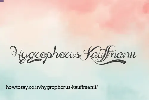 Hygrophorus Kauffmanii