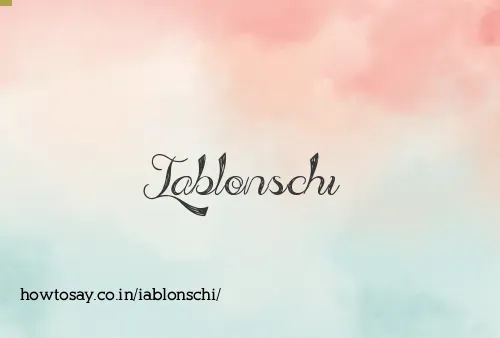 Iablonschi