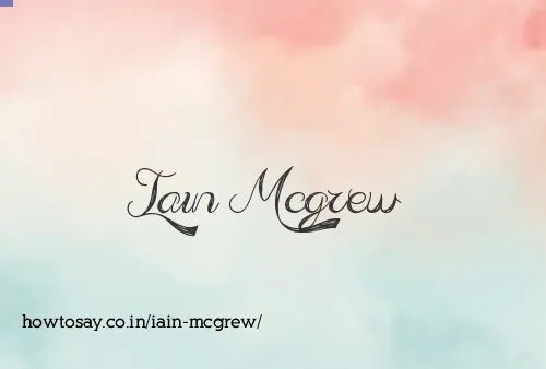 Iain Mcgrew