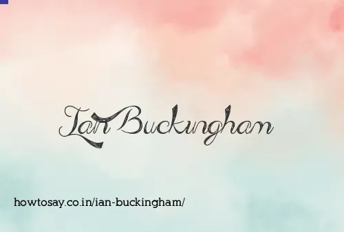 Ian Buckingham