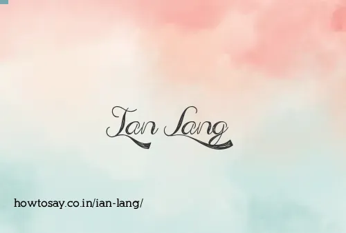 Ian Lang